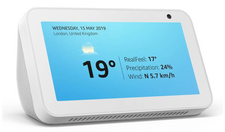 Amazon Echo Show with a display in white colour