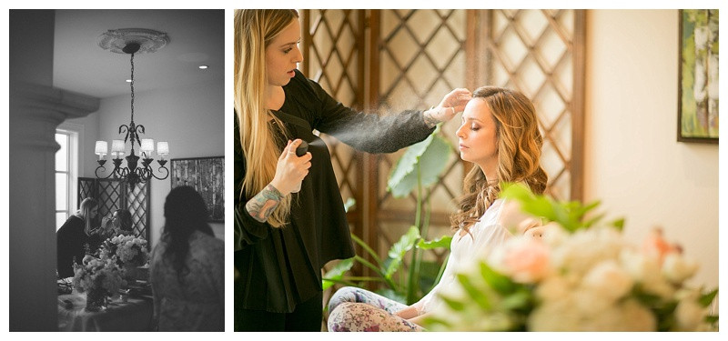 Lisa Gaskarth is getting her makeup done, capturing a behind-the-scenes moment of bridal preparations on her wedding day.