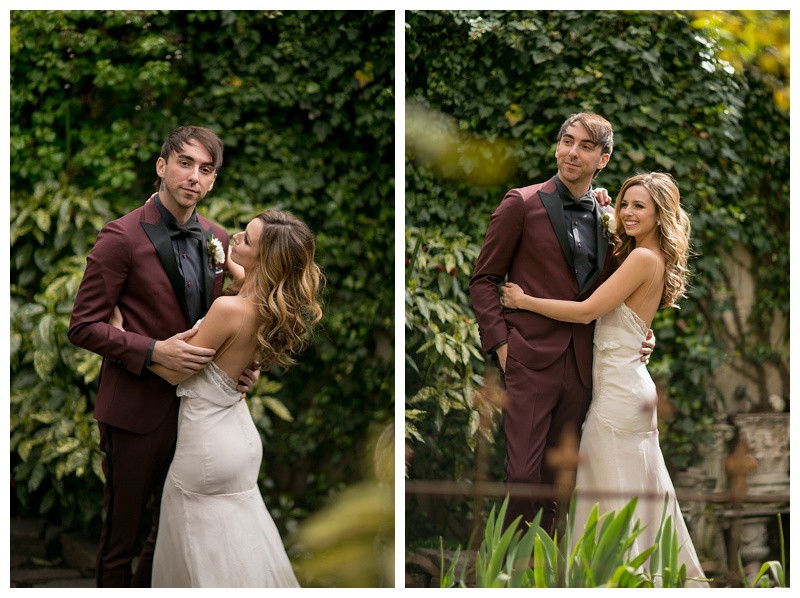 Lisa and Alex Gaskarth leaving their wedding ceremony as a newly married couple, greeted by cheers and applause.