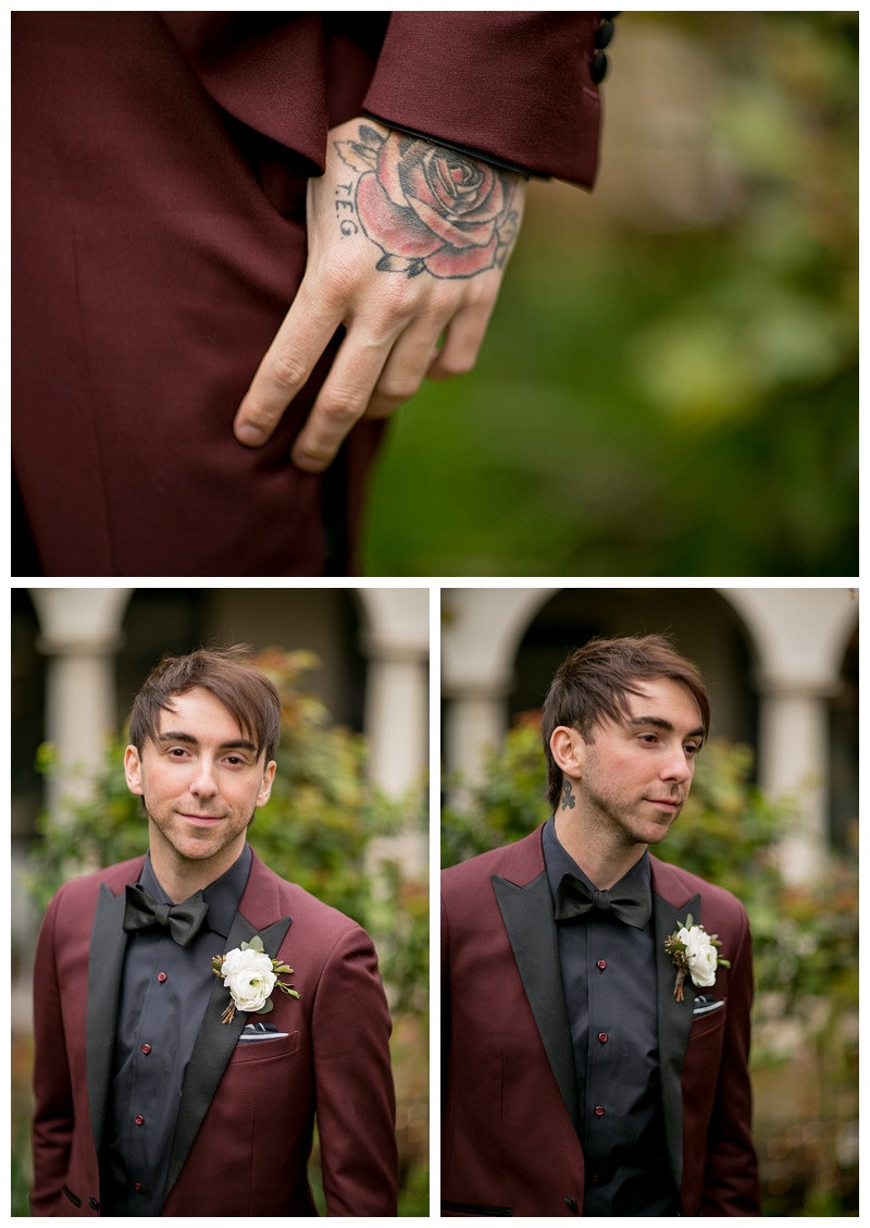 The bar area at Lisa and Alex Gaskarth's wedding reception, set up to serve drinks and refreshments to guests.