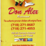 Peruvian Menu at Don Alex Restaurant in Corona Queens