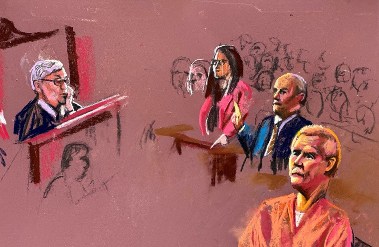 A courtroom sketch depicting Alex Murdaugh during his federal sentencing for financial crimes.