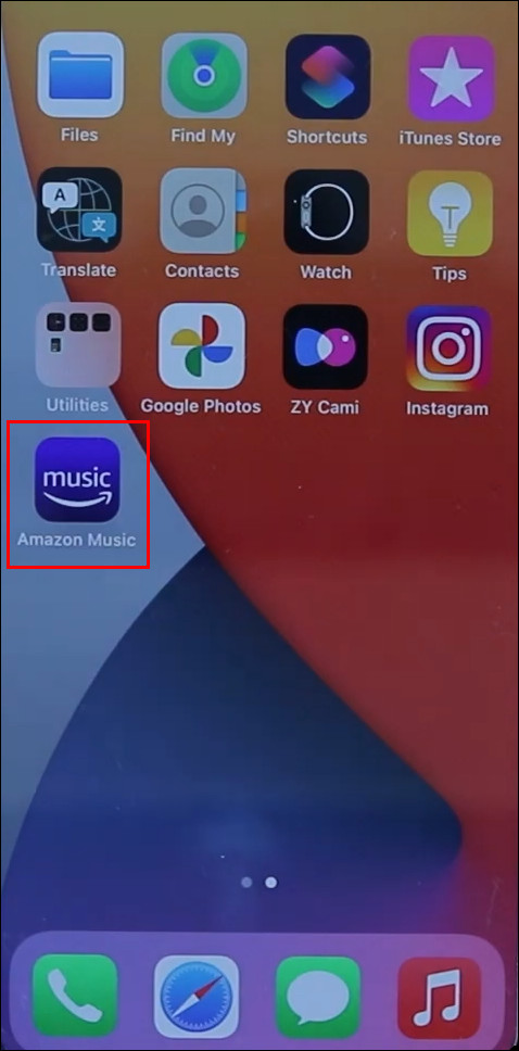 Amazon Music app icon on a smartphone