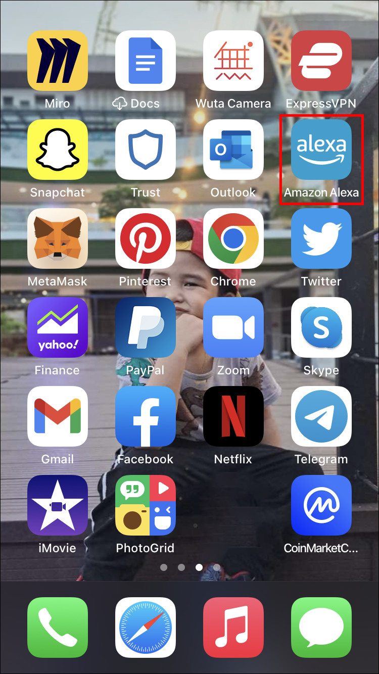 Alexa app icon on a smartphone