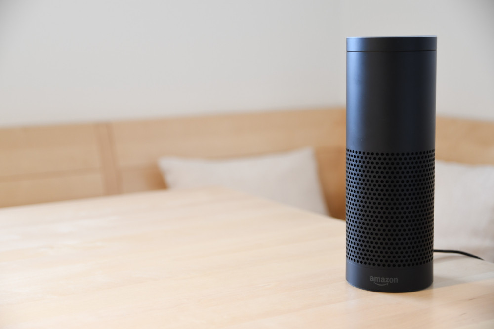 Amazon Echo black device to control your smart home