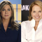 Comparison of Jennifer Aniston as Alex Levy in 'The Morning Show' and Katie Couric, highlighting the rumored inspiration for the character.