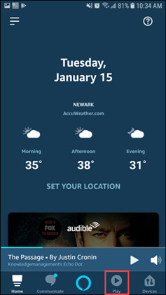 play audible alexa app