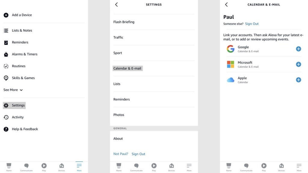 add email account to alexa