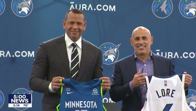 Alex Rodriguez and Marc Lore were introduced as the new owners of the Minnesota Timberwolves and Lynx on Monday at media day.