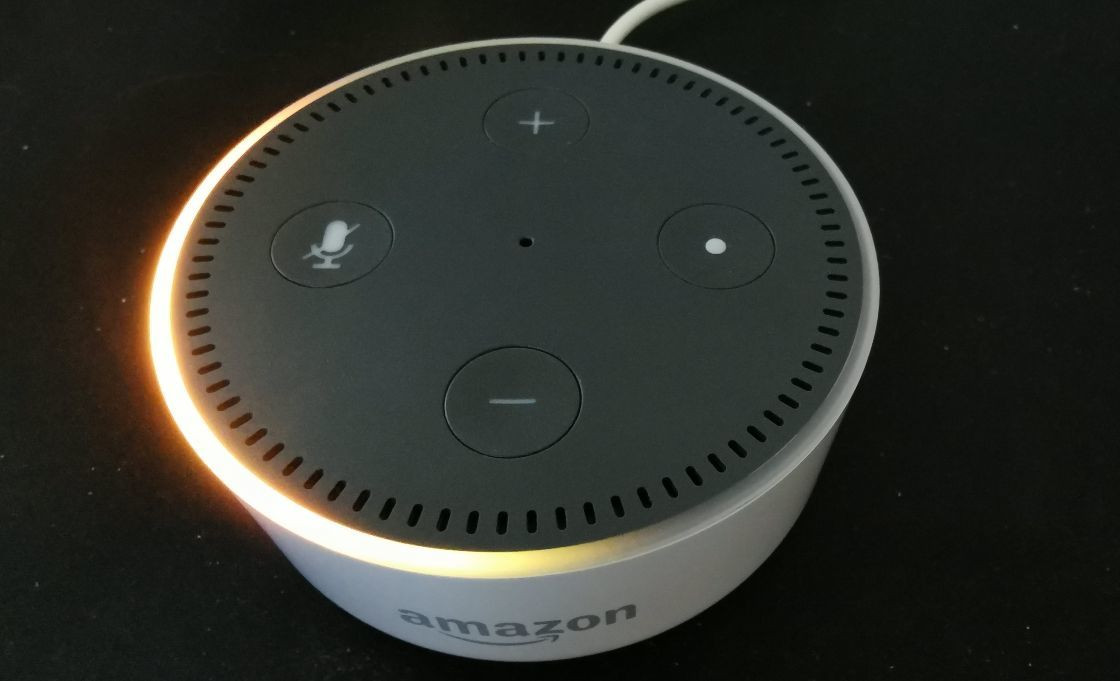 Activating setup mode on an Amazon Echo.