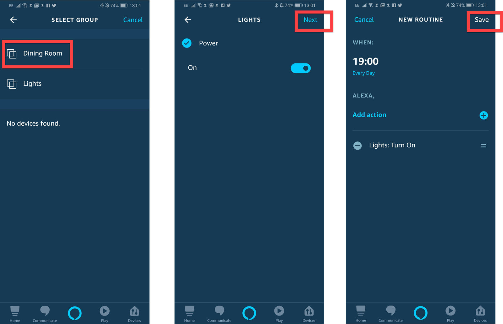 Setting a Light Schedule in the Alexa App