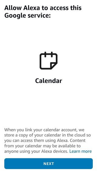 Granting Alexa access to your Google account