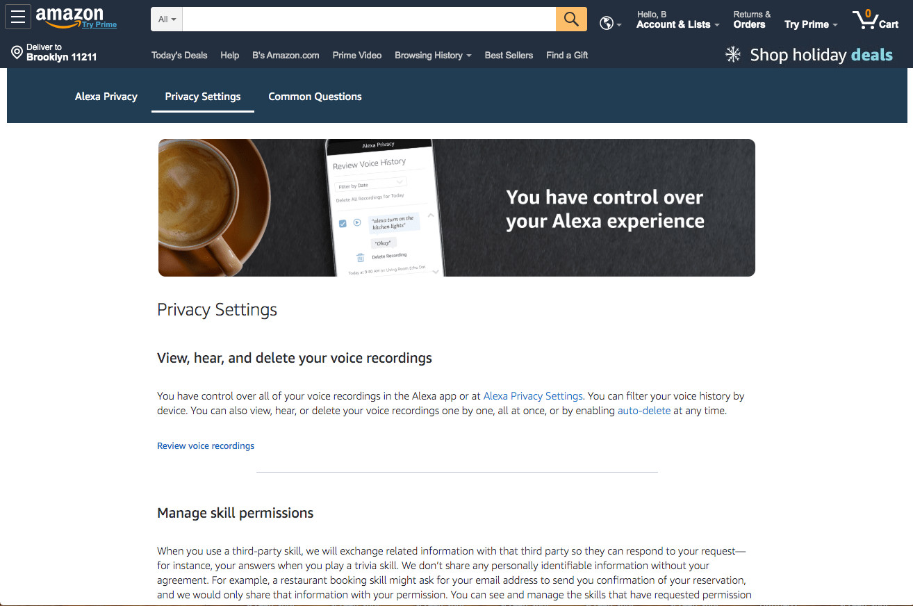 Accessing Alexa Voice Recordings on the Amazon Website